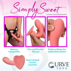 Curve Toys Simply Sweet Pink 7-inch G-Spot Silicone Dildo