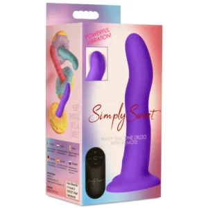 Curve Toys Simply Sweet Purple 21X Wavy Vibrating Remote Controlled Dildo