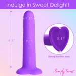 Curve Toys Simply Sweet Purple 21X Wavy Vibrating Remote Controlled Dildo - Dimensions