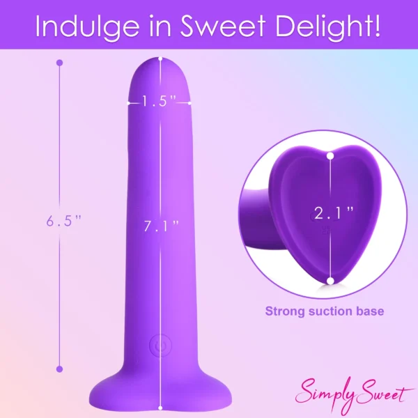 Curve Toys Simply Sweet Purple 21X Wavy Vibrating Remote Controlled Dildo - Dimensions