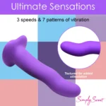 Curve Toys Simply Sweet Purple 21X Wavy Vibrating Remote Controlled Dildo - Ultimate Sensations