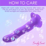 Curve Toys Simply Sweet Purple 21X Wavy Vibrating Remote Controlled Dildo - How to Care