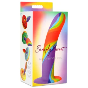 Curve Toys Simply Sweet Rainbow Silicone Dildo