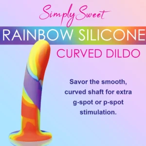 Curve Toys Simply Sweet Rainbow Silicone Dildo