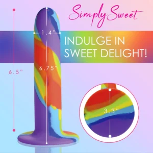 Curve Toys Simply Sweet Rainbow Silicone Dildo