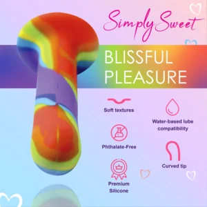 Curve Toys Simply Sweet Rainbow Silicone Dildo