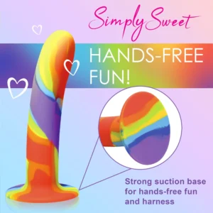 Curve Toys Simply Sweet Rainbow Silicone Dildo