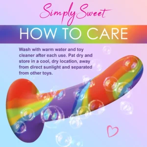 Curve Toys Simply Sweet Rainbow Silicone Dildo