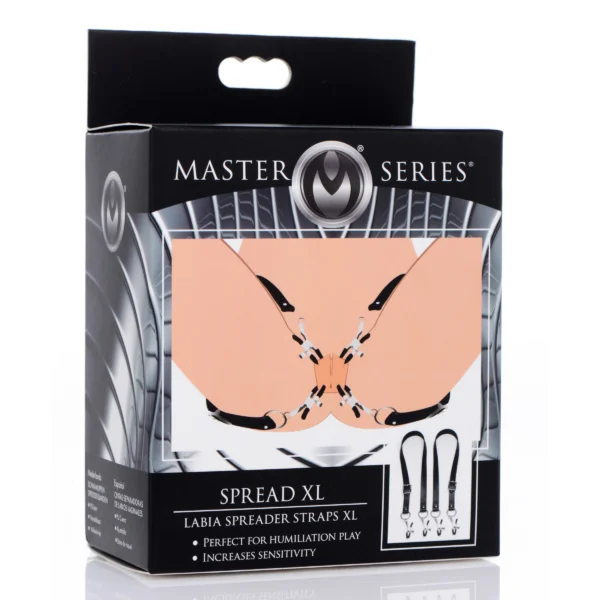 Master Series Spread Labia Spreader Straps with Clamps - XL - 19 to 32.5 inches