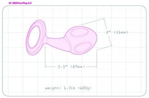 Njoy Pure Plug 2.0 XL Stainless Steel Butt Plug - product dimensions