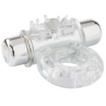 Nu Sensuelle Ultra Flex Mate Vibrating 7-function Bullet Vibe Cock Ring - Clear