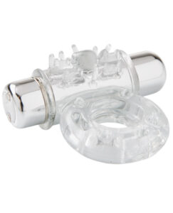 Nu Sensuelle Ultra Flex Mate Vibrating 7-function Bullet Vibe Cock Ring - Clear