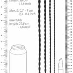 Shots Ouch! Silicone Spiral Screw Advanced Urethral Sound Set - dimensions diagram