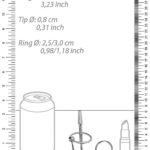 Shots Ouch! Urethral Sounding Stainless Steel Plug with Ring dimensions diagram