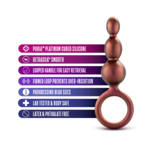 Blush Novelties Anal Adventures Matrix Beaded Loop Butt Plug - Copper