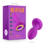 Blush Novelties Oh My Gem Charm 4.5-inch Vibrating Purple Butt Plug with Amethyst-Gem