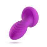 Blush Novelties Oh My Gem Charm 4.5-inch Vibrating Purple Butt Plug with Amethyst-Gem