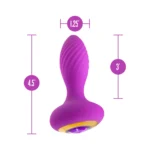 Blush Novelties Oh My Gem Charm 4.5-inch Vibrating Purple Butt Plug with Amethyst-Gem