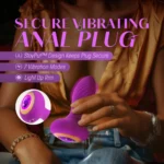 Blush Novelties Oh My Gem Charm 4.5-inch Vibrating Purple Butt Plug with Amethyst-Gem