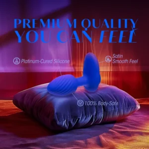 Blush Novelties Oh My Gem Mystery 4-inch Vibrating Butt Plug | Blue with Sapphire Gem Base