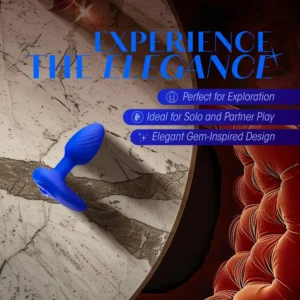 Blush Novelties Oh My Gem Mystery 4-inch Vibrating Butt Plug | Blue with Sapphire Gem Base