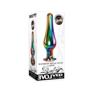 Evolved Novelties Rainbow Metal Butt Plug - Large