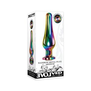Evolved Novelties Rainbow Metal Butt Plug - Medium