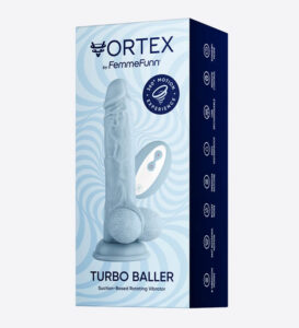 FemmeFunn Vortex Turbo Baller 2.0 Realistic Vibrator Dildo - Cotton Candy