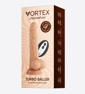 FemmeFunn Vortex Turbo Baller 2.0 Realistic Vibrator Dildo - Vanilla