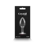 NS Novelties Crystal Desires Red Heart Glass Butt Plug - Medium