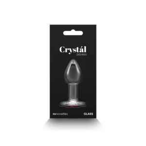 NS Novelties Crystal Desires Red Heart Glass Butt Plug - Small