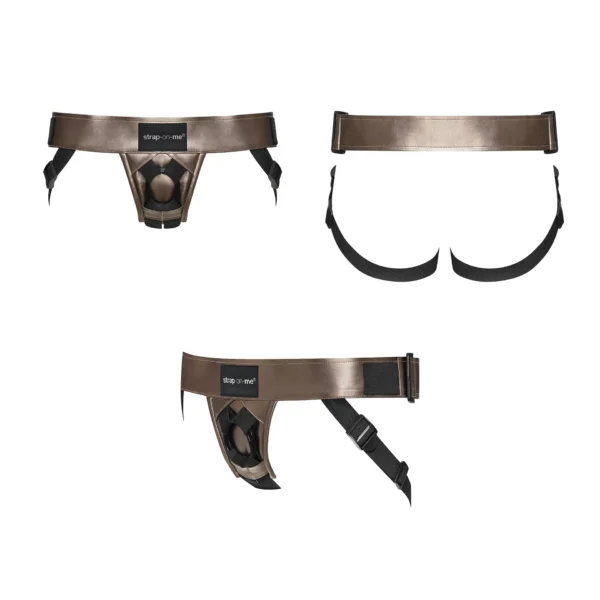 Strap-on-Me Curious Leather Harness - Bronze