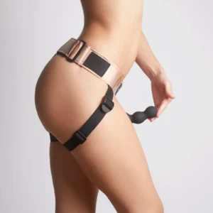 Strap-on-Me Curious Leather Harness - Rose Gold