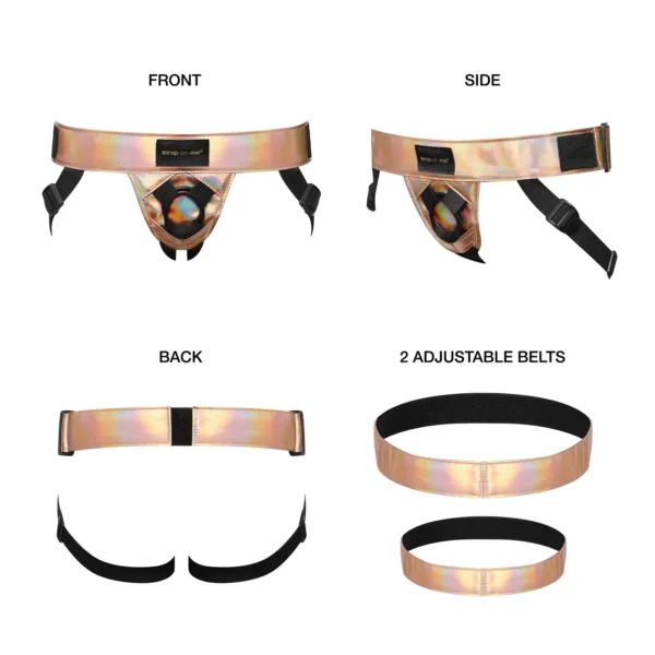 Strap-on-Me Curious Leather Harness - Rose Gold