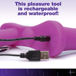 XR Brands Strap-U Double Take Double Penetration Vibrating Strap-On Harness - Waterproof and rechargeable
