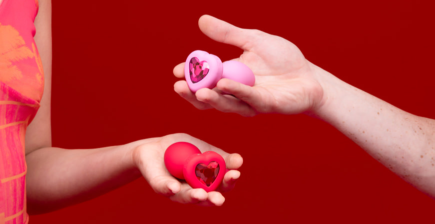 b-Vibe Vibrating Hearts Butt Plug | don’t have a heart-ache Available in two sizes; perfect for beginners