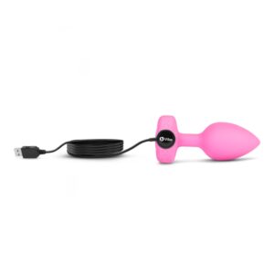 b-vibe vibrating heart butt plug pink topaz | Small/Medium
