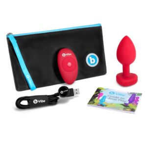 b-vibe vibrating heart butt plug scarlet ruby | Medium/Large