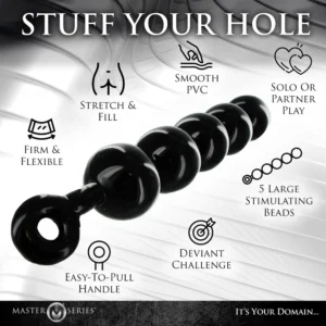 XR Brands Master Series The Black Baller Anal Beads