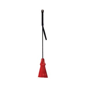 ROUGE Leather Tasseled Riding Crop - Red