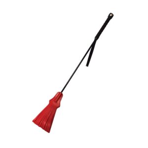 ROUGE Leather Tasseled Riding Crop - Red