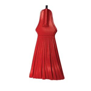 ROUGE Leather Tasseled Riding Crop - Red