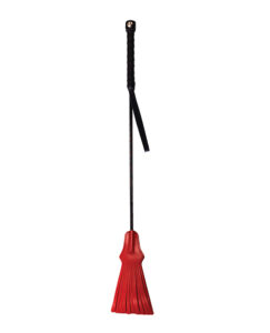 ROUGE Leather Tasseled Riding Crop - Red