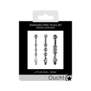 Shots Ouch! Urethral Sounding Metal Plug Set - 58mm