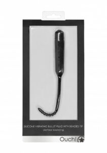 Shots Ouch! | Urethral Sounding Silicone Vibrating Bullet Plug with Beaded Tip