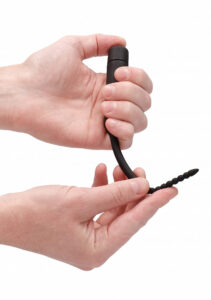 Shots Ouch! | Urethral Sounding Silicone Vibrating Bullet Plug with Beaded Tip