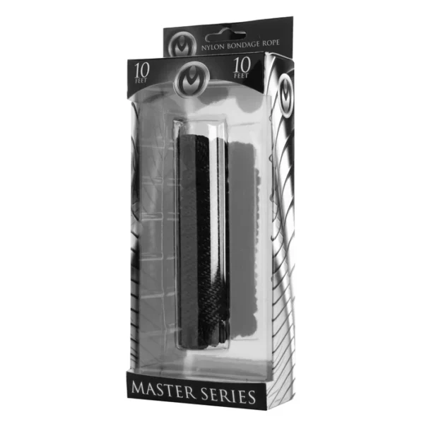 Master Series Premium Black Nylon Bondage Rope 10ft