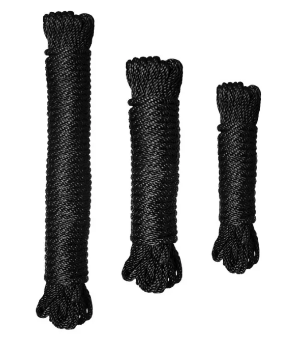 Master Series Premium Black Nylon Bondage Rope Group