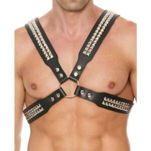 Shots America - Ouch! | Men's Pyramid Stud Body Harness - One Size - Black
