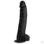 XR Brands Master Cock Hung Harry 11.75 Inch Black Dildo with Balls